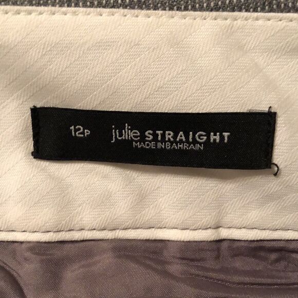 LOFT 12P Julie Straight Gray White Mini Plaid Dress Slacks Trousers - Picture 14 of 16